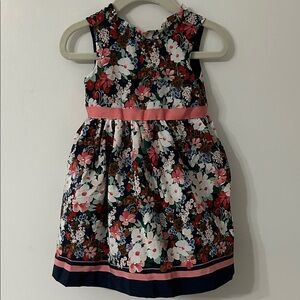 Janie and Jack Dress Kids 12/18 Months Pink/Blue Floral Ruffle Formal Spring